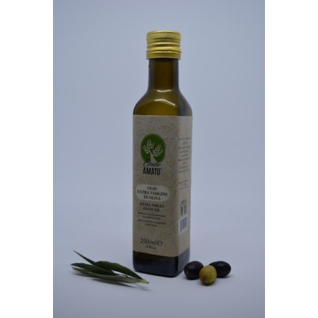 OLIO EXTRAVERGINE MEDITERRANEO Bottiglia da 250 ML. con bottiglia marasca