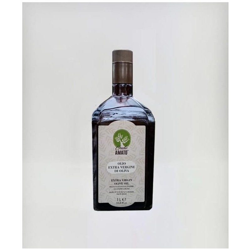 Confezione da 12 bottiglie di OLIO EXTRAVERGINE MEDITERRANEO  da un Litro con Tappo Antirabocco